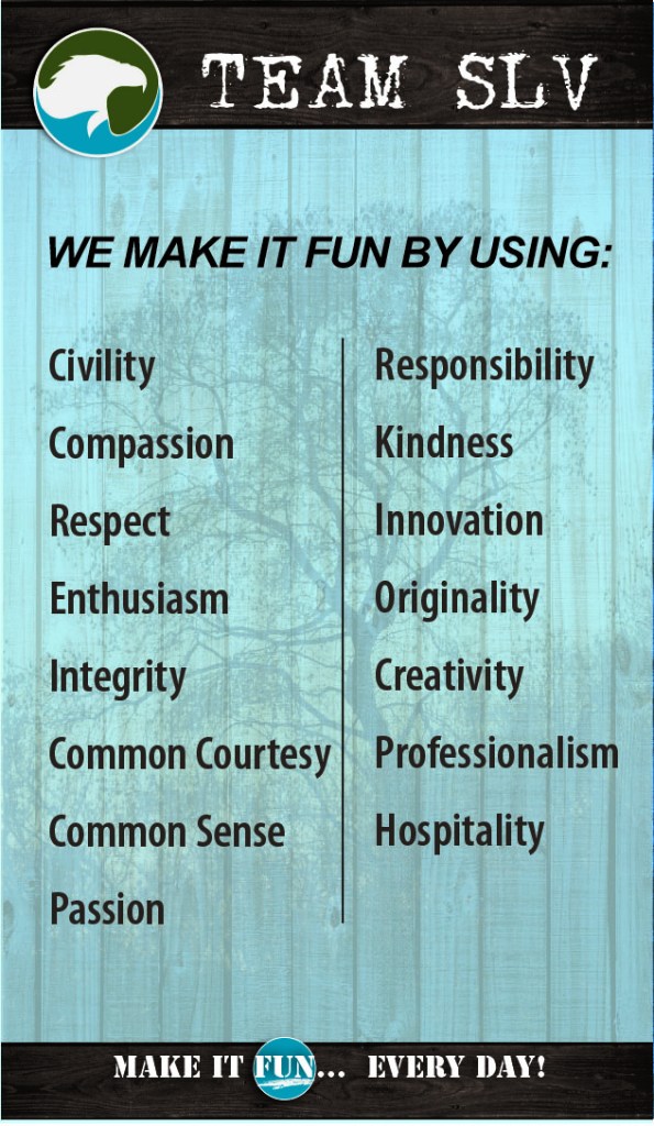 Our values for making it fun.