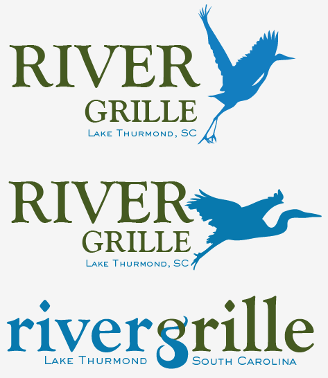 The new restaurant for the Tara Clubhouse has been named the "River Grille." Here are a few preliminary logo concepts.
